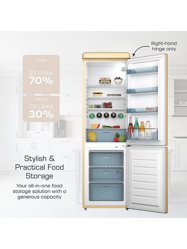 Swan SR11020CNE Retro Cream Fridge Freezer 304L - Image 3